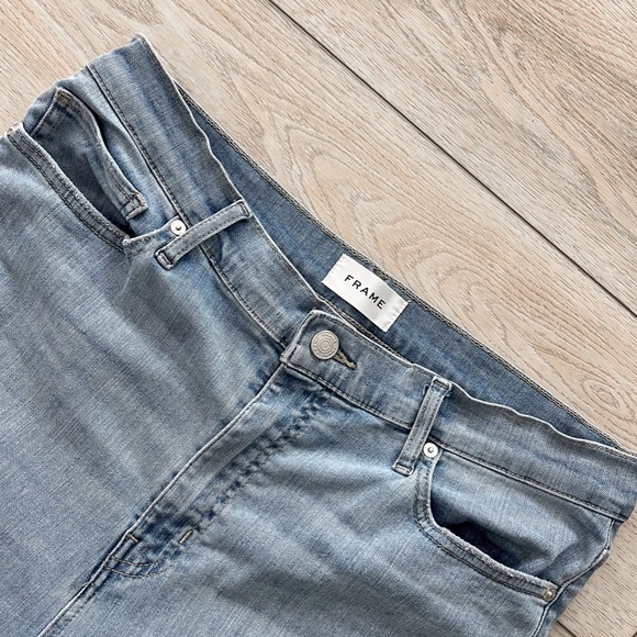 Awesome Frame Vintage Wash Boot Cut Raw Hem Denim Jeans - Picture 4 of 8